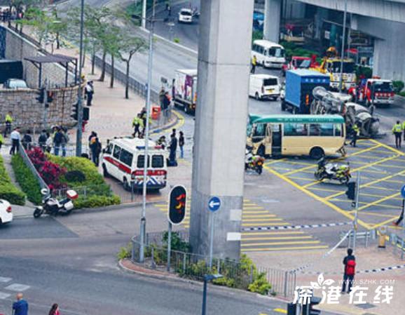 香港观塘将军澳发生七车连环车祸 16人受伤一人重伤