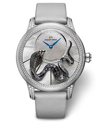 香港购物：Jaquet Droz（雅克德罗）全新金雕灵蛇时分小针盘腕表