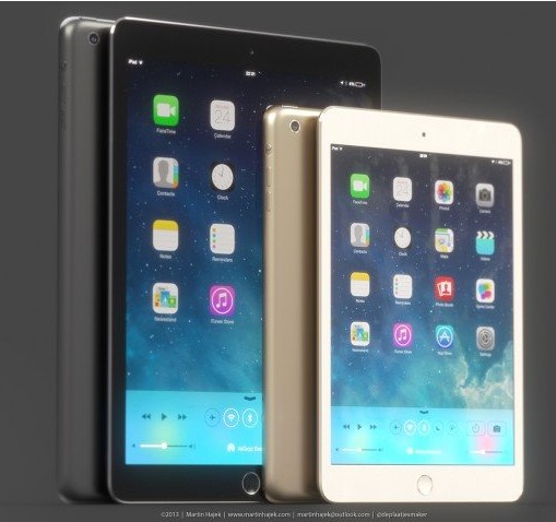 土豪金版iPad mini概念图亮相 带指纹识别