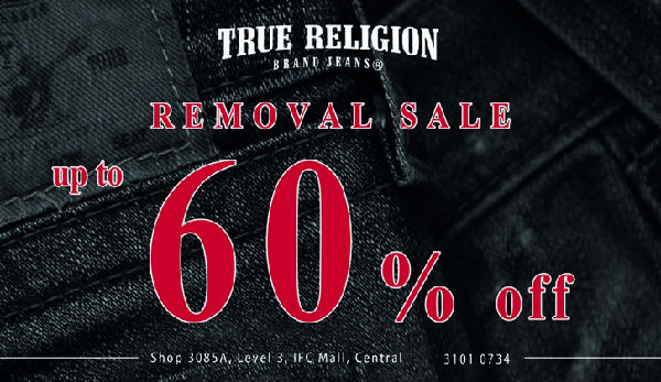 美国加州潮牛 TRUE RELIGION 季度removal sale 低至四折