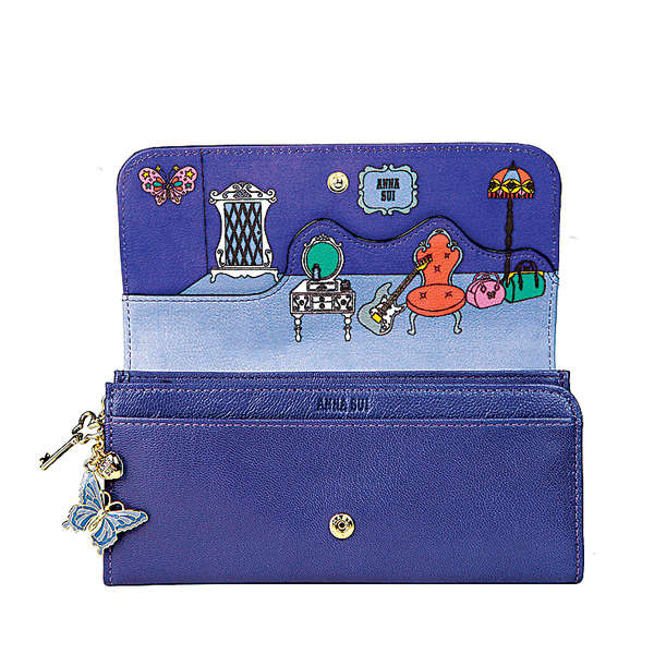 香港购物新品：ANNA SUI X 19世纪艺术风格浪漫紫色钱包