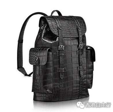 香港购物：尽显奢华气质 Louis Vuitton Christopher 鳄鱼皮双肩背包