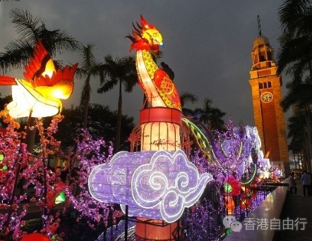 香港旅行：情人节就来彩灯展 桃花池畔凤求凰