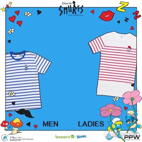 香港购物：bossini推出bossini x The Smurfs蓝精灵系列