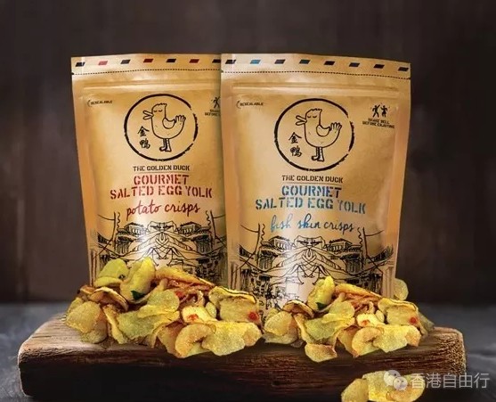 香港购物：零食界的新贵 从此啤酒有了新搭档！金鸭手工咸蛋薯片 / 鱼皮