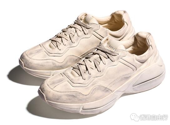 香港时尚：GUCCI 全新RHYTON IVORY LEATHER SNEAKERS男裝鞋履