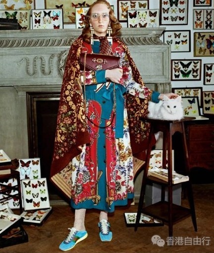 香港购物：Gucci古驰2018秋冬全新Rajah系列肩背包