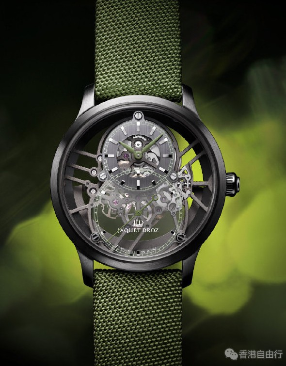 香港购物：JaquetDroz推出三款全新配色大秒针SKELET-ONE镂空腕表