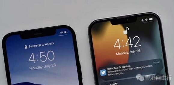 疑似 iPhone 13、iPhone 12 真机对比曝光：刘海面积大幅减少