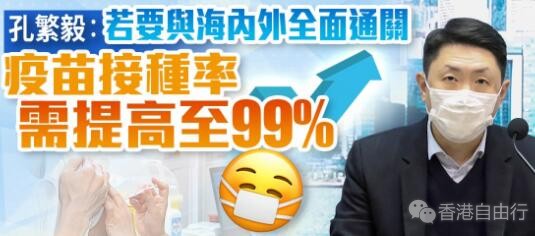 孔繁毅：若要与海内外全面通关 疫苗接种率需达99%