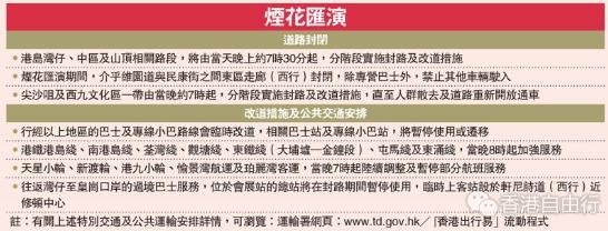 国庆烟花汇演 留意改道安排