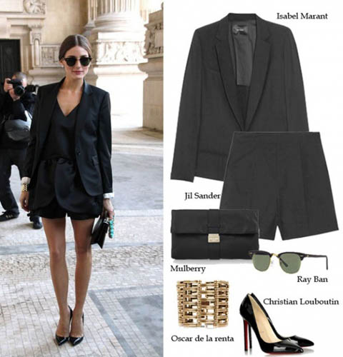 西装配短裤率性出行 梅雨天也有好心情