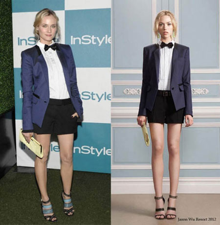 西装配短裤率性出行 梅雨天也有好心情