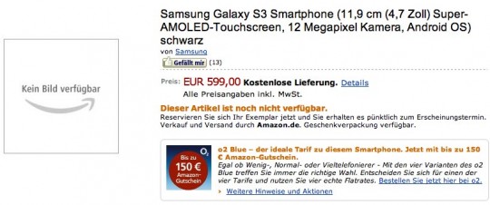 传三星Galaxy SIII智能手机开始预售 售4987元