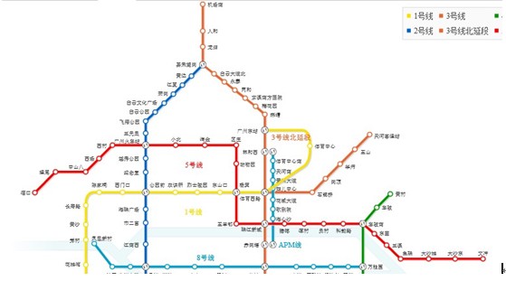 地铁3号线到广州东站--白云国际机场