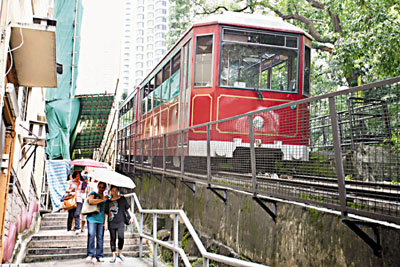 香港山顶缆车发生故障 百乘客被困车厢