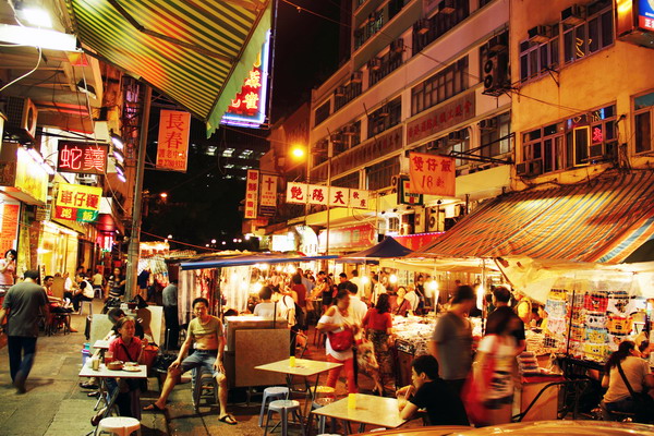 香港旅行：边走边拍香港旺角夜市