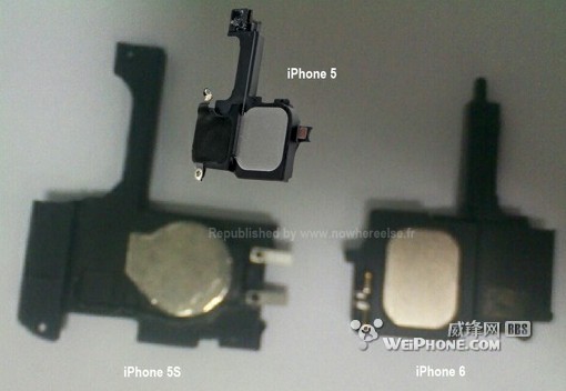 新的iPhone 5S和iPhone 6部件流出