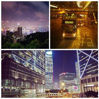 香港旅游夜HK 闪烁的中环