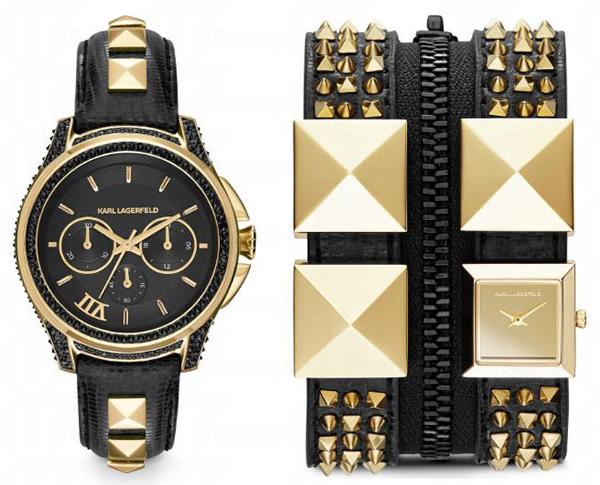 香港购物:KARL LAGERFELD 黑金色限量版腕表