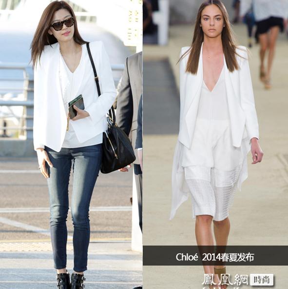 香港时尚单品热荐：全智贤不畏撞衫 Chloé西装外套成挚爱