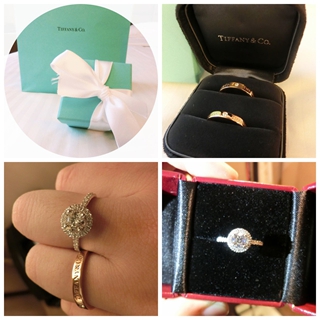 2015香港婚前采购：Tiffany玫瑰金三钻对戒，bluefine家钻戒分享价格