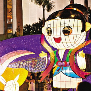 香港中秋气氛渐浓 嫦娥彩灯现正展出