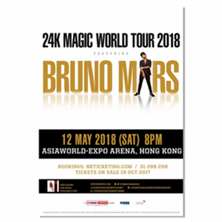 Bruno Mars 将于香港举行「24K Magic World Tour 2018」巡唱