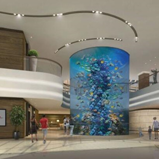 香港海洋公园万豪酒店测试运作 大堂设有水族馆