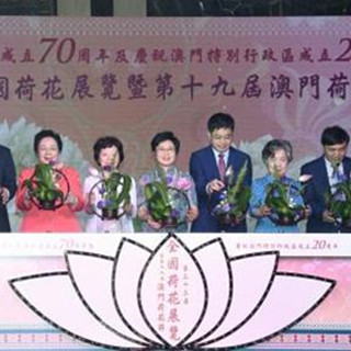 澳门荷花节开幕式举行 旅游景点展示荷花及花灯