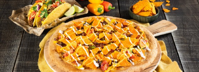 香港美食推介：Pizza Maru携手粟米品牌Doritos在3月推出期间限定「芝士粟米片烤牛薄饼」