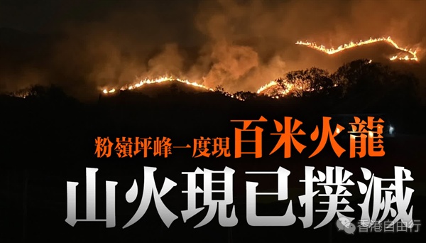 粉岭坪峰附近山火已经扑灭