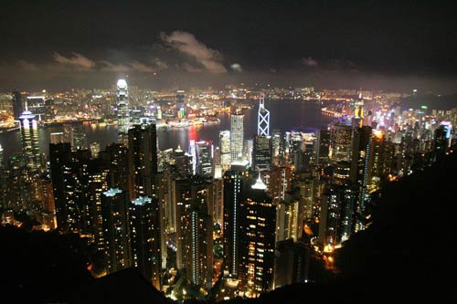 香港太平山看夜景 华灯初上的别样情怀