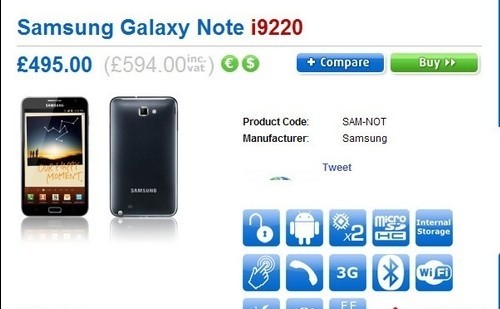 5.3寸屏双核 三星Galaxy Note下周开售