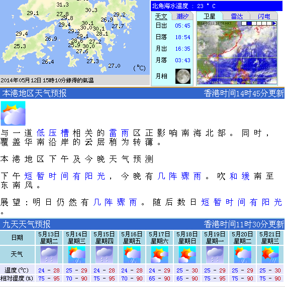 天文台天氣預報香港 - 台北市立天文館